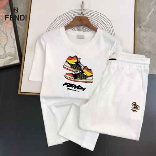 Wholesale Fendi Tracksuits Short Sleeved For Men #1336128 $48.00 USD, Wholesale Quality Replica Fendi Tracksuits
