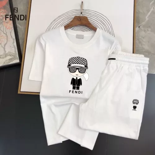 Wholesale Fendi Tracksuits Short Sleeved For Men #1336136 $48.00 USD, Wholesale Quality Replica Fendi Tracksuits