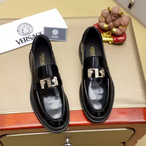 Wholesale Versace Leather Shoes For Men #1340214 $88.00 USD, Wholesale Quality Replica Versace Leather Shoes