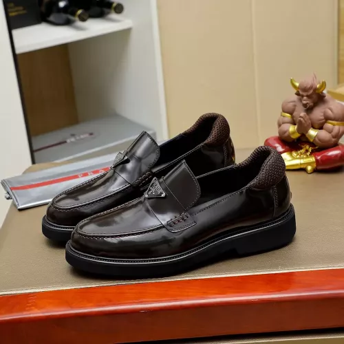 Wholesale Prada Leather Shoes For Men #1340215 $88.00 USD, Wholesale Quality Replica Prada Leather Shoes