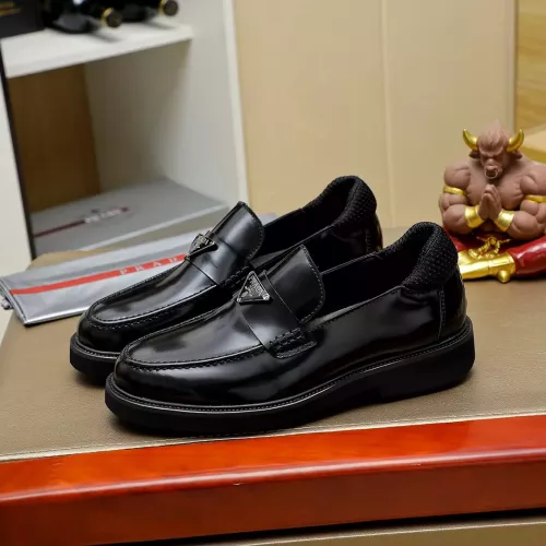 Wholesale Prada Leather Shoes For Men #1340216 $88.00 USD, Wholesale Quality Replica Prada Leather Shoes