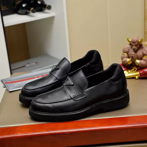 Wholesale Prada Leather Shoes For Men #1340217 $88.00 USD, Wholesale Quality Replica Prada Leather Shoes