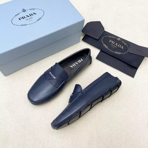 Wholesale Prada Leather Shoes For Men #1340355 $125.00 USD, Wholesale Quality Replica Prada Leather Shoes