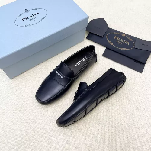 Wholesale Prada Leather Shoes For Men #1340356 $125.00 USD, Wholesale Quality Replica Prada Leather Shoes
