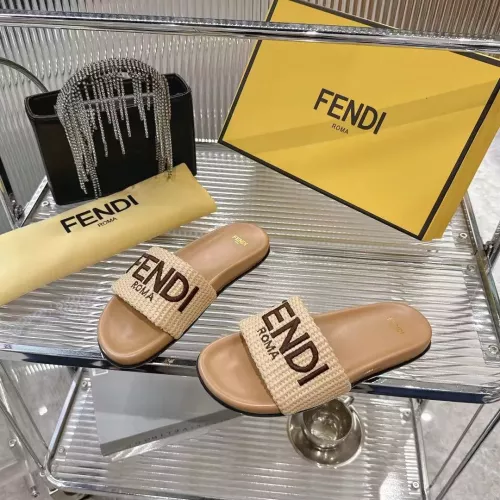 Wholesale Fendi Slippers For Women #1341584 $80.00 USD, Wholesale Quality Replica Fendi Slippers