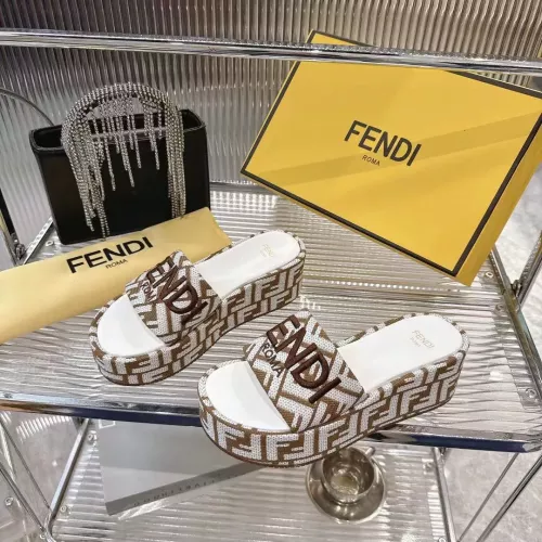 Wholesale Fendi Slippers For Women #1341585 $85.00 USD, Wholesale Quality Replica Fendi Slippers