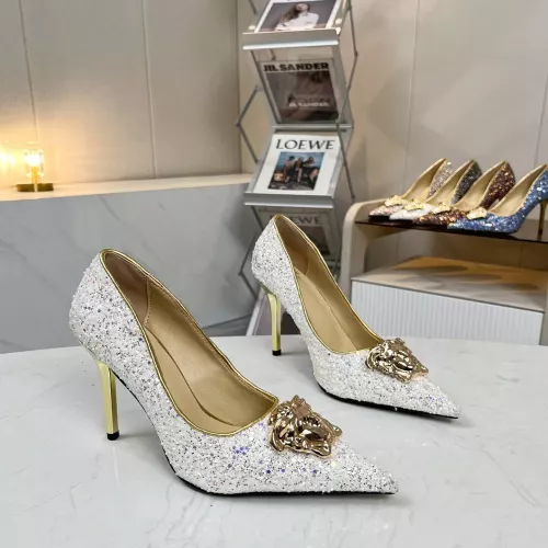 Wholesale Versace High-Heeled Shoes For Women #1341722 $82.00 USD, Wholesale Quality Replica Versace High-Heeled Shoes