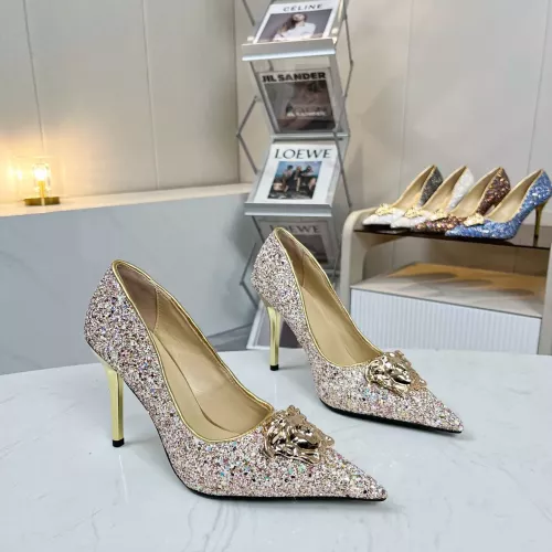 Wholesale Versace High-Heeled Shoes For Women #1341723 $82.00 USD, Wholesale Quality Replica Versace High-Heeled Shoes