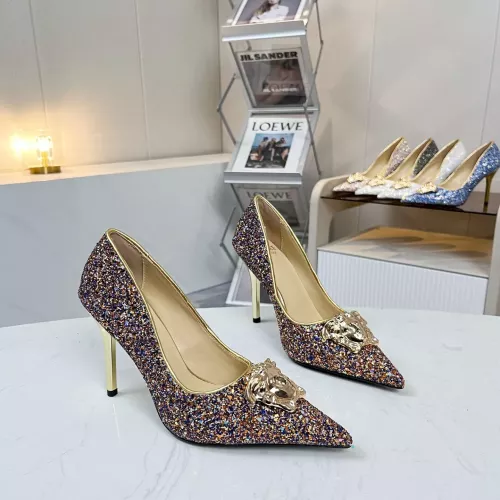 Wholesale Versace High-Heeled Shoes For Women #1341724 $82.00 USD, Wholesale Quality Replica Versace High-Heeled Shoes