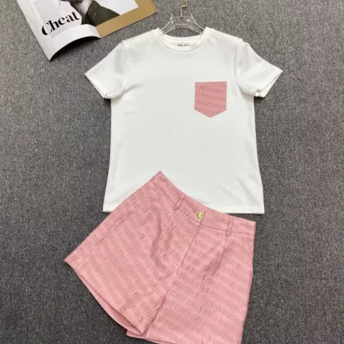 Wholesale MIU MIU Tracksuits Short Sleeved For Women #1342130 $115.00 USD, Wholesale Quality Replica MIU MIU Tracksuits