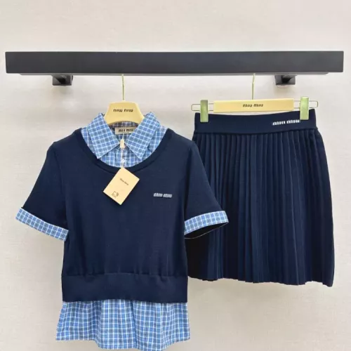 Wholesale MIU MIU Tracksuits Short Sleeved For Women #1342249 $160.00 USD, Wholesale Quality Replica MIU MIU Tracksuits