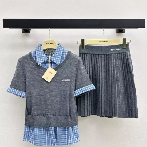 Wholesale MIU MIU Tracksuits Short Sleeved For Women #1342250 $160.00 USD, Wholesale Quality Replica MIU MIU Tracksuits