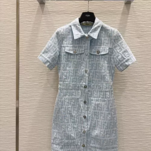 Wholesale Fendi Dresses Short Sleeved For Women #1342293 $132.00 USD, Wholesale Quality Replica Fendi Dresses