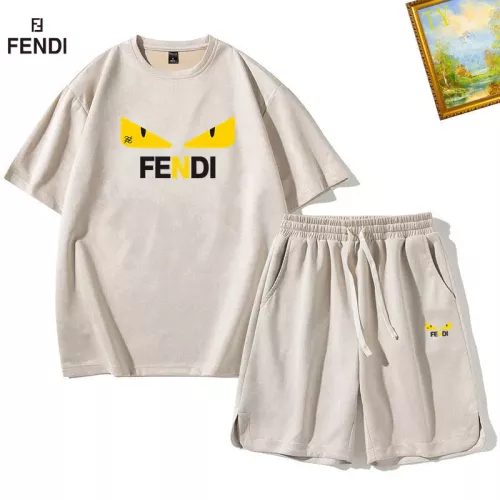 Wholesale Fendi Tracksuits Short Sleeved For Men #1342385 $48.00 USD, Wholesale Quality Replica Fendi Tracksuits