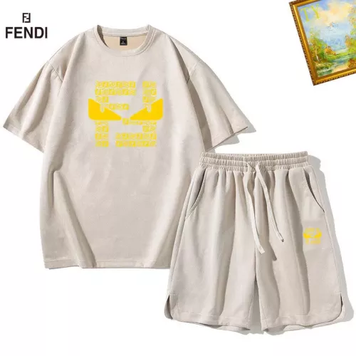 Wholesale Fendi Tracksuits Short Sleeved For Men #1342423 $48.00 USD, Wholesale Quality Replica Fendi Tracksuits