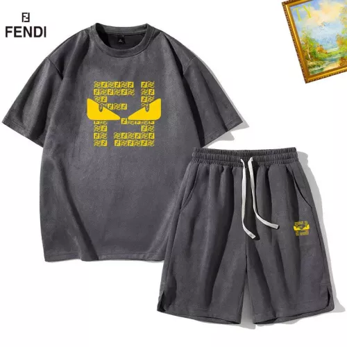 Wholesale Fendi Tracksuits Short Sleeved For Men #1342424 $48.00 USD, Wholesale Quality Replica Fendi Tracksuits