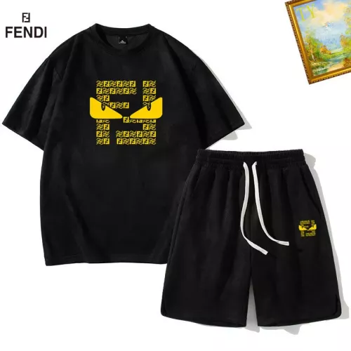Wholesale Fendi Tracksuits Short Sleeved For Men #1342425 $48.00 USD, Wholesale Quality Replica Fendi Tracksuits