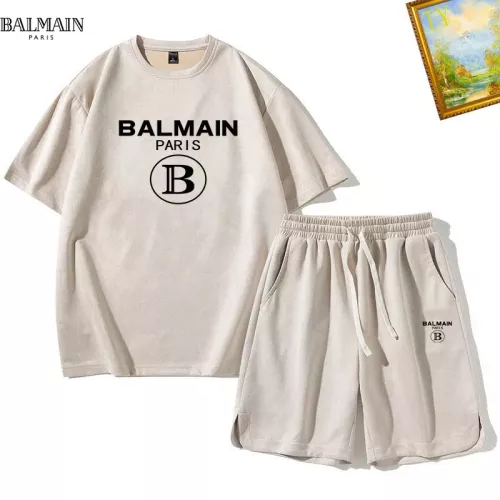 Wholesale Balmain Tracksuits Short Sleeved For Men #1342440 $48.00 USD, Wholesale Quality Replica Balmain Tracksuits