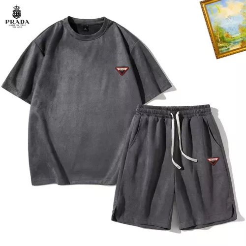 Wholesale Prada Tracksuits Short Sleeved For Men #1342460 $48.00 USD, Wholesale Quality Replica Prada Tracksuits