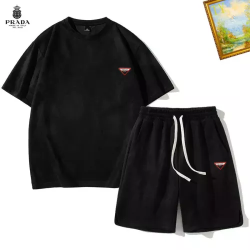 Wholesale Prada Tracksuits Short Sleeved For Men #1342461 $48.00 USD, Wholesale Quality Replica Prada Tracksuits