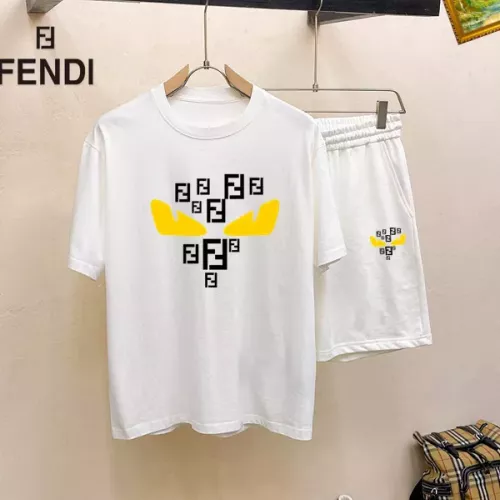 Wholesale Fendi Tracksuits Short Sleeved For Men #1343138 $48.00 USD, Wholesale Quality Replica Fendi Tracksuits