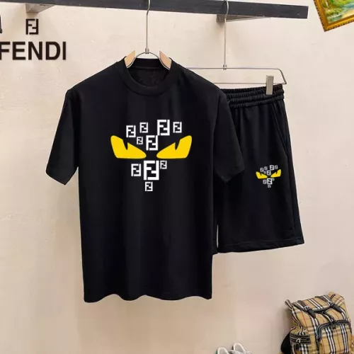 Wholesale Fendi Tracksuits Short Sleeved For Men #1343140 $48.00 USD, Wholesale Quality Replica Fendi Tracksuits