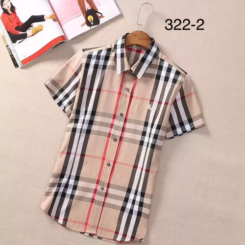 Wholesale Burberry Shirts Short Sleeved For Women #1346645 $36.00 USD, Wholesale Quality Replica Burberry Shirts