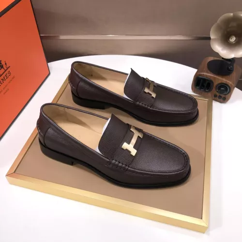 Replica Hermes Leather Shoes For Men #1347405 $100.00 USD for Wholesale