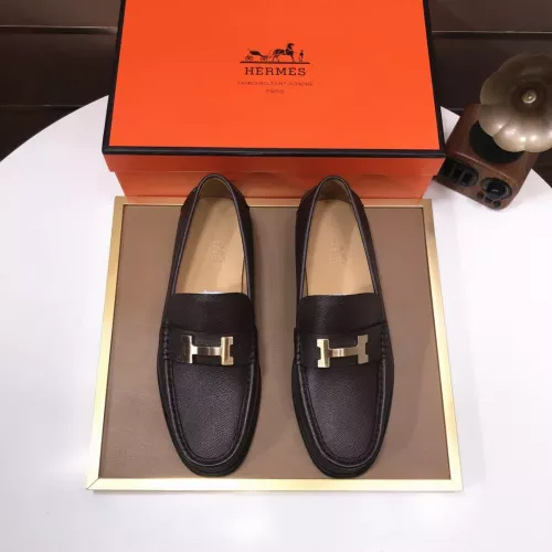 Replica Hermes Leather Shoes For Men #1347405 $100.00 USD for Wholesale