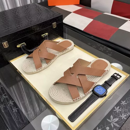 Replica Hermes Slippers For Men #1348350 $64.00 USD for Wholesale