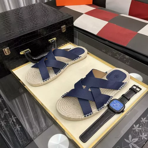 Replica Hermes Slippers For Men #1348353 $64.00 USD for Wholesale