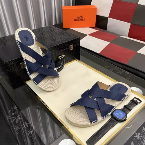 Replica Hermes Slippers For Men #1348353 $64.00 USD for Wholesale