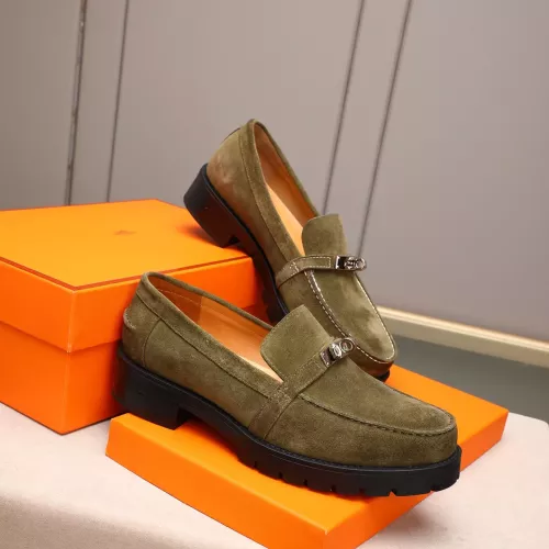 Replica Hermes Leather Shoes For Men #1348369 $85.00 USD for Wholesale