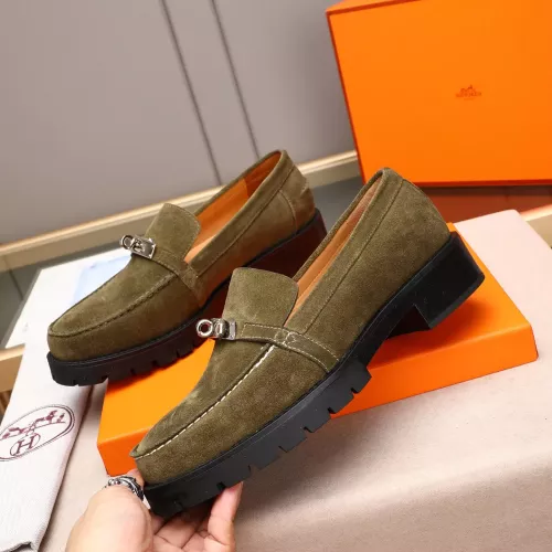 Replica Hermes Leather Shoes For Men #1348369 $85.00 USD for Wholesale