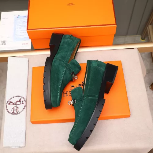 Replica Hermes Leather Shoes For Men #1348370 $85.00 USD for Wholesale