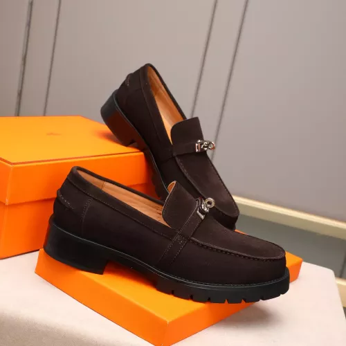 Replica Hermes Leather Shoes For Men #1348371 $85.00 USD for Wholesale