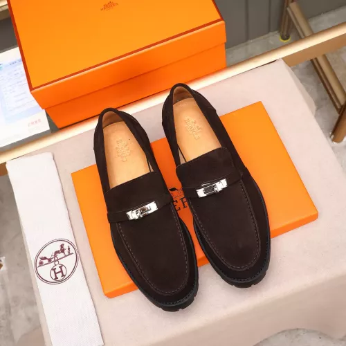 Replica Hermes Leather Shoes For Men #1348371 $85.00 USD for Wholesale