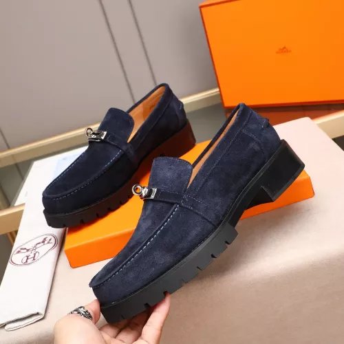 Replica Hermes Leather Shoes For Men #1348372 $85.00 USD for Wholesale
