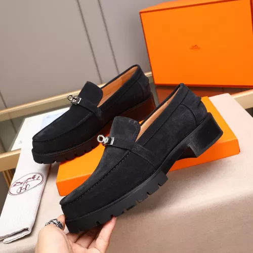 Replica Hermes Leather Shoes For Men #1348373 $85.00 USD for Wholesale