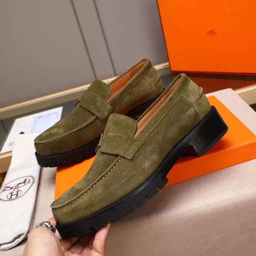 Replica Hermes Leather Shoes For Men #1348374 $85.00 USD for Wholesale