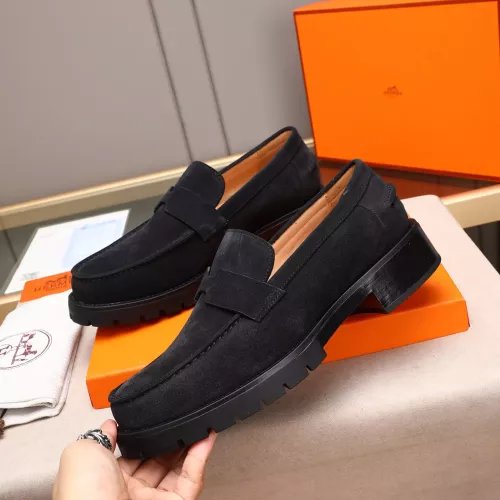 Replica Hermes Leather Shoes For Men #1348377 $85.00 USD for Wholesale