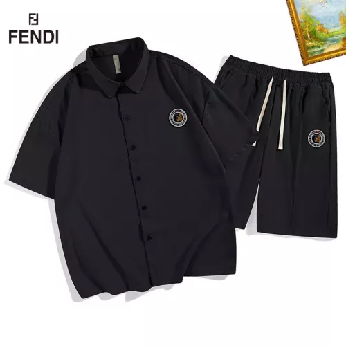 Wholesale Fendi Tracksuits Short Sleeved For Men #1350562 $48.00 USD, Wholesale Quality Replica Fendi Tracksuits