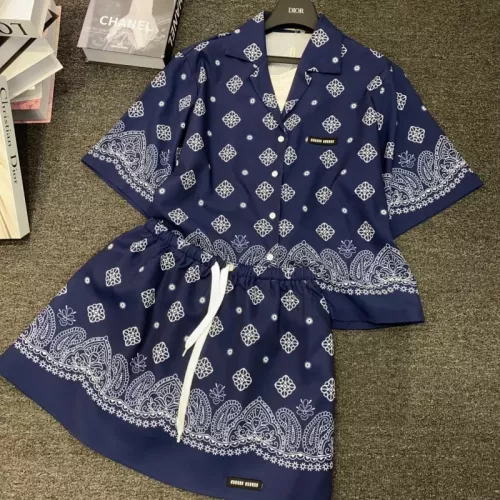 Wholesale MIU MIU Tracksuits Short Sleeved For Women #1350970 $80.00 USD, Wholesale Quality Replica MIU MIU Tracksuits