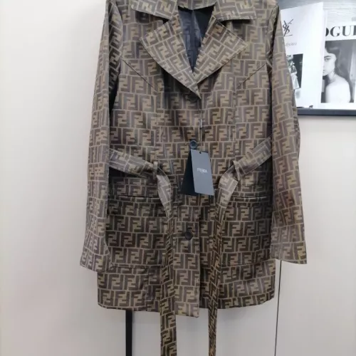 Wholesale Fendi Coat Long Sleeved For Women #1351036 $105.00 USD, Wholesale Quality Replica Fendi Coat
