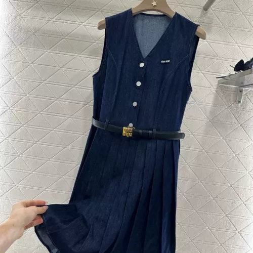 Wholesale MIU MIU Dresses Sleeveless For Women #1351077 $76.00 USD, Wholesale Quality Replica MIU MIU Dresses