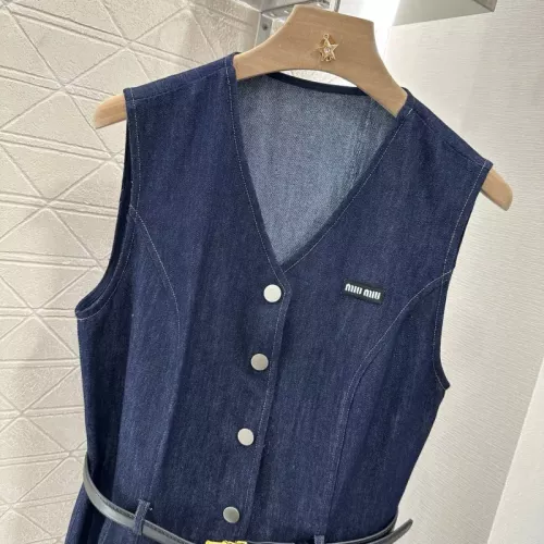 Replica MIU MIU Dresses Sleeveless For Women #1351077 $76.00 USD for Wholesale