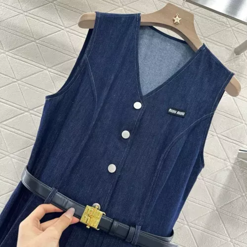 Replica MIU MIU Dresses Sleeveless For Women #1351077 $76.00 USD for Wholesale