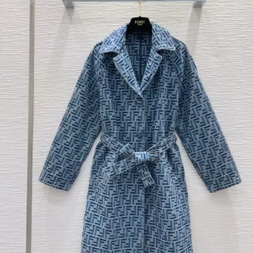 Wholesale Fendi Coat Long Sleeved For Women #1351269 $100.00 USD, Wholesale Quality Replica Fendi Coat