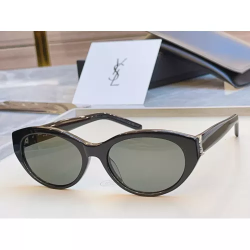 Wholesale Yves Saint Laurent YSL AAA Quality Sunglasses In Silver #1352812 $56.00 USD, Wholesale Quality Replica Yves Saint Laurent YSL AAA Quality Sunglasses