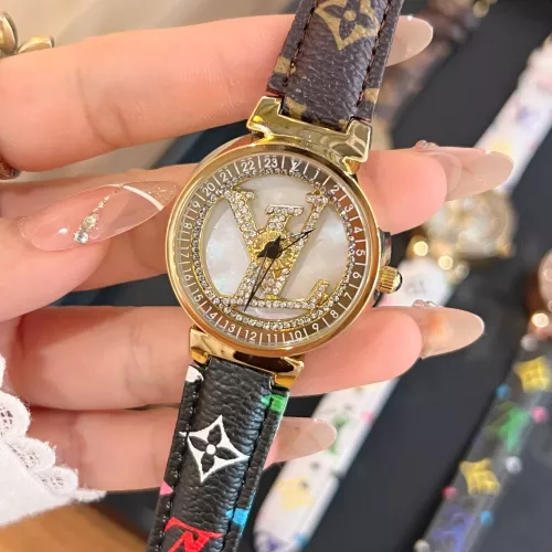Wholesale Louis Vuitton Watches In Gold For Women #1353838 $39.00 USD, Wholesale Quality Replica Louis Vuitton Watches